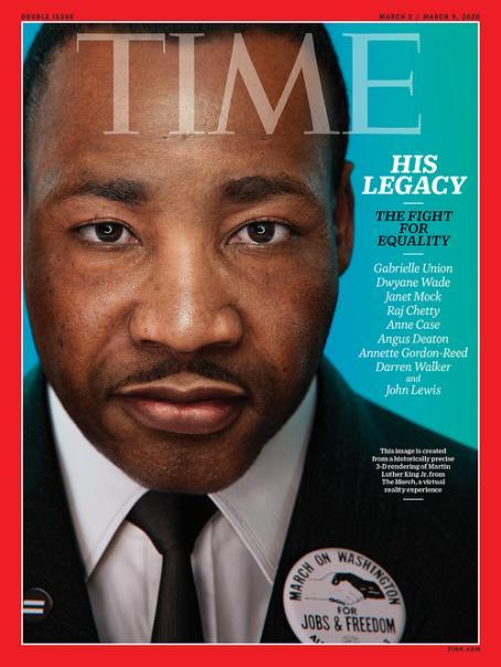 《时代周刊》封面首登虚拟人,马丁·路德·金第六次成为封面人物