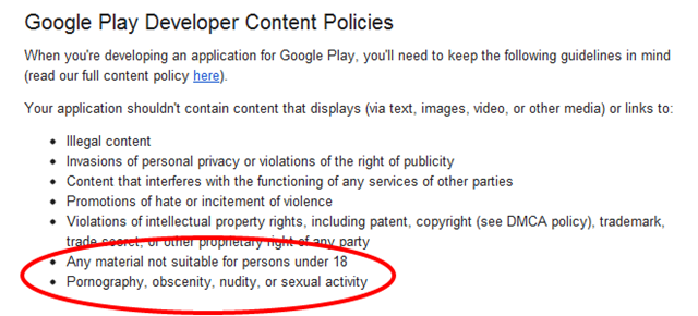 Google Play Developer Content Policies