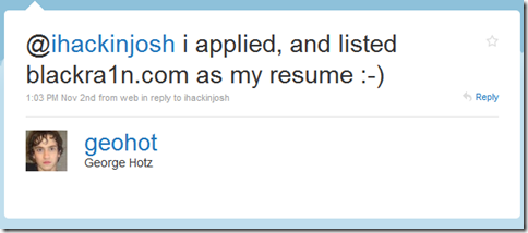 Geohot resume