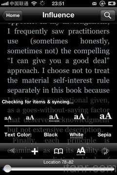 iPhone Kindle Font White