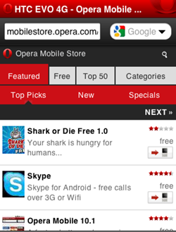 Opera mobile store