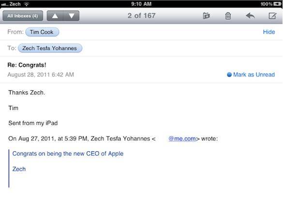 Tim Card Emails Tim Cook 回信:War Eagle forever! | 爱范儿