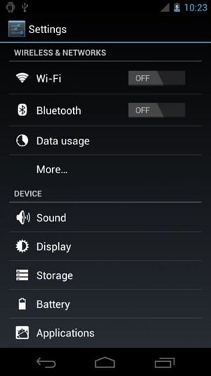 Android 4.0 p5 setting