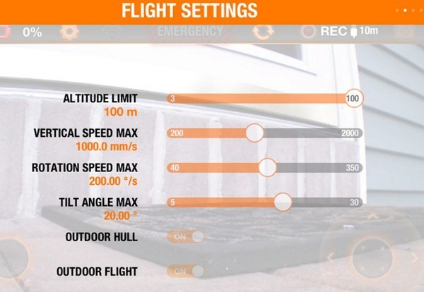 AR Drone 2 Freeflight 2 Flight Settings
