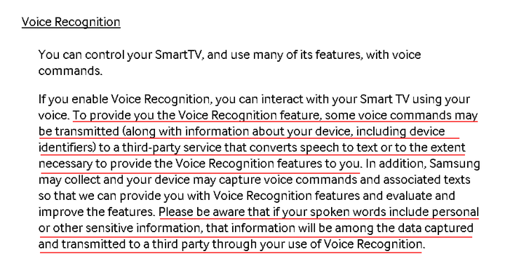 Samsung SmartTV Voice Recognition