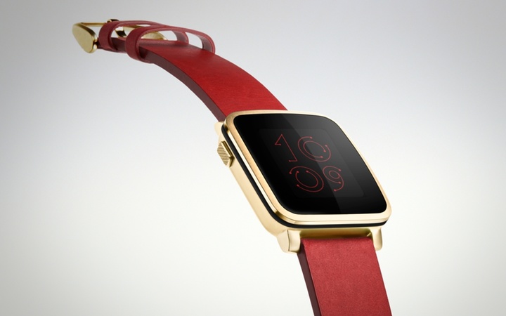 Pebble time steel gold_and_red