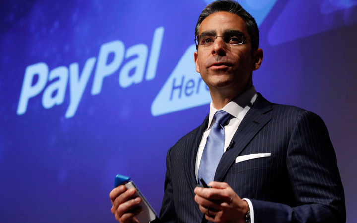 PayPal President David Marcus speaks during a news conference in Tokyo
