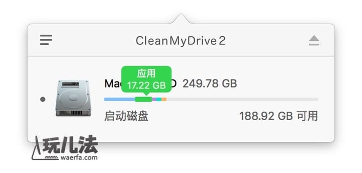 CleanMyDrive 2 check used space of disk