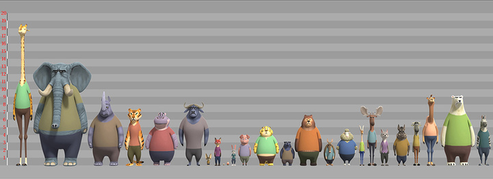 ZOOTOPIA – Character CG Model Lineup. ©2015 Disney. All Rights Reserved.