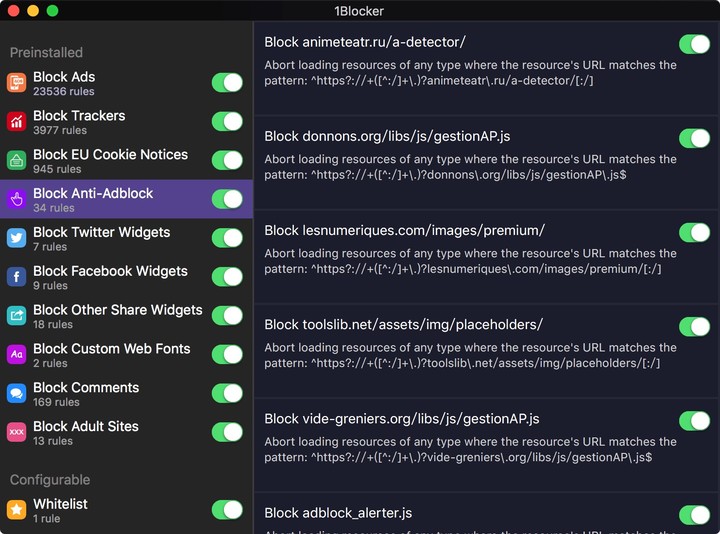 1Blocker for Mac black anti adblock