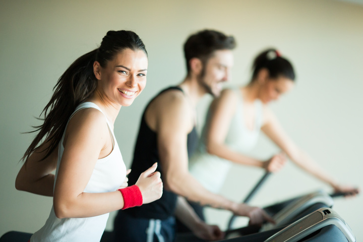 Young people training in the gym