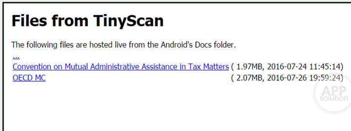Files from tinyscan