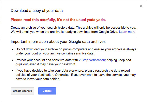 google data download