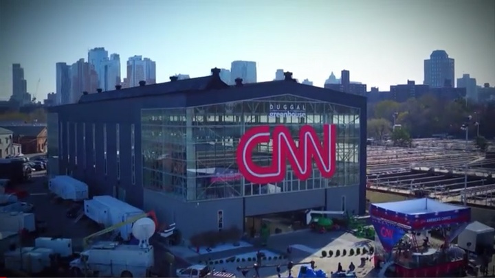 CNN drone and CNN logo