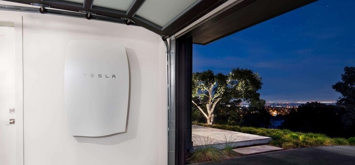 tesla powerwall on the wall