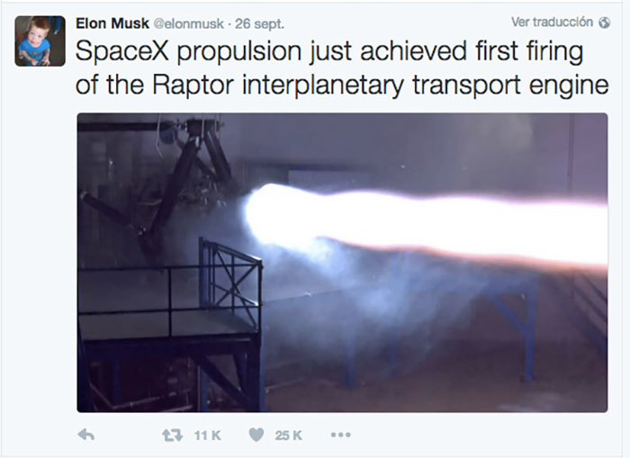 spacex raptor 引擎点火测试