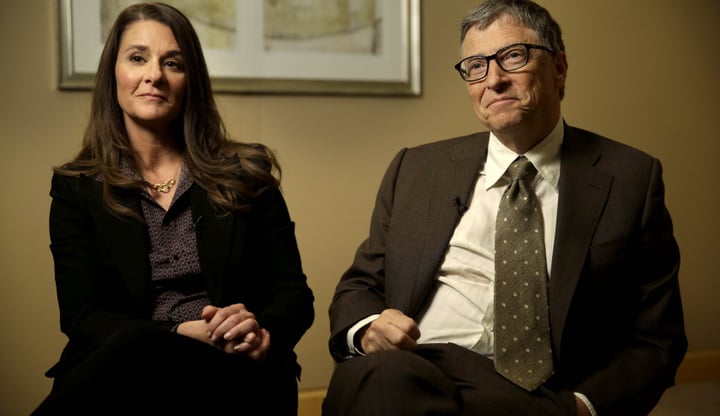 Bill and Melinda Gates are interviewed in New York, Wednesday, Jan. 21, 2015. As the world decides on the most crucial goals for the next 15 years in defeating poverty, disease and hunger, the $42 billion Gates Foundation announces its own ambitious agenda. (AP Photo/Seth Wenig)