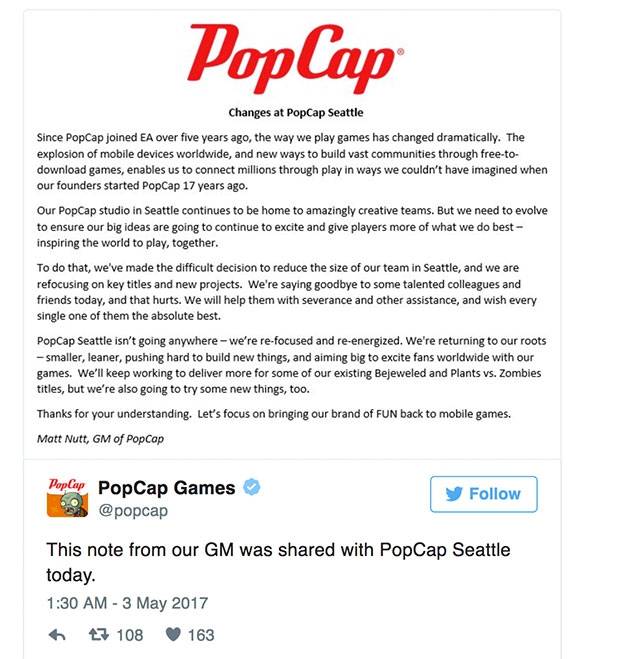 Popcap Collapse 《植物大战僵尸》开发商过得不太好,可能收集再多的太阳也救不回了 | 爱范儿