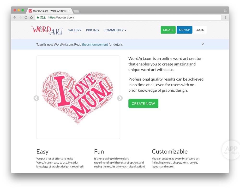 Wordart 简单就能用的可视化工具 让文字聚合成图案 Web 爱范儿