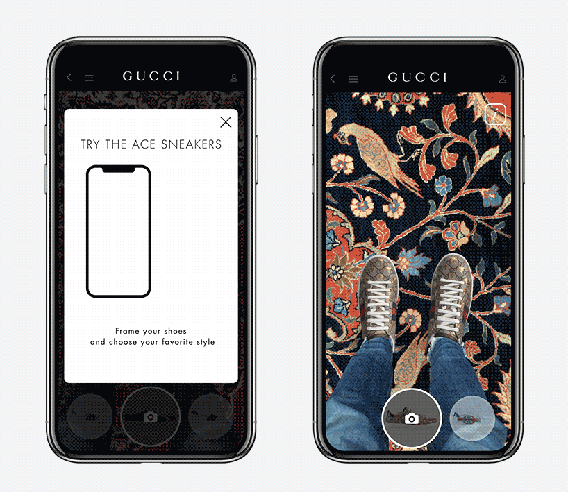 gucci ios app try on shoes augmented reality designboom 1