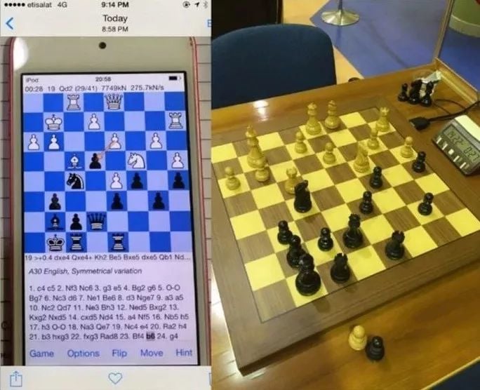 在厕所里求助手机的象棋特级大师