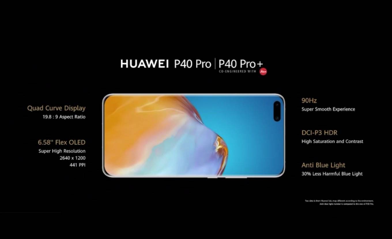 Huawei P40 Pro 及 P40 Pro+ 屏幕规格