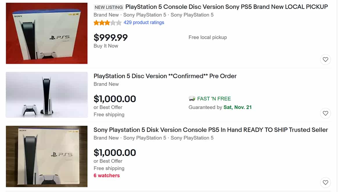 ps5ebay - Come ha fatto la nuova console Sony PlayStation 5 a raggiungere prezzi folli dagli scalper?
