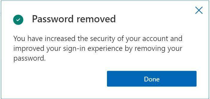 Successful password removal - Questa volta Microsoft è la “speranza umana”, ti salva dal ricordare le password