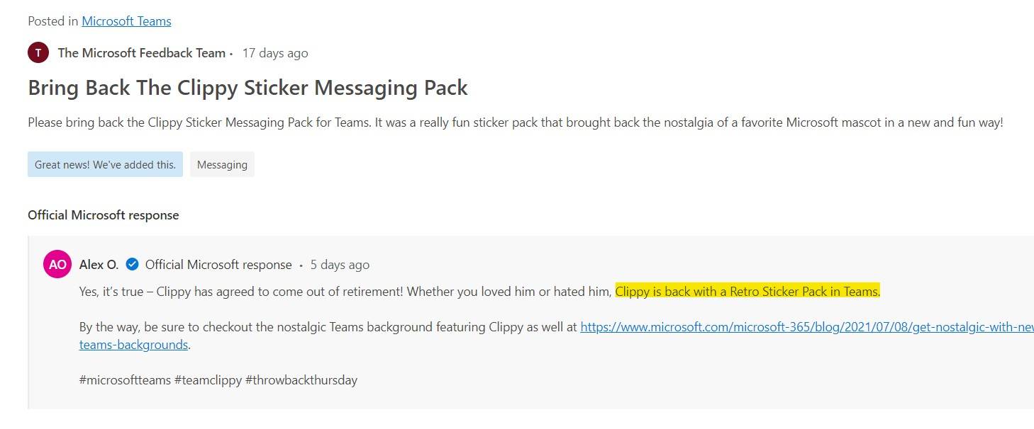 clippy7 - La 24enne mascotte Microsoft “Big Eye Clip” torna con un pacchetto di emoji retrò