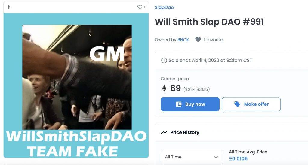 0330willSmithslap 4 - Lo schiaffo di Will Smith ai “fan” degli Oscar 2.000 NFT
