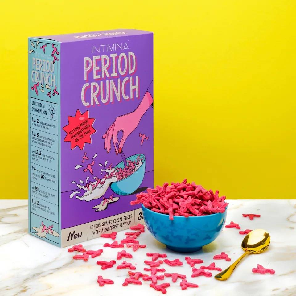 Period crunch has been designed to be a mens - Crea dei cereali a forma di utero e rendi le mestruazioni meno vergognose