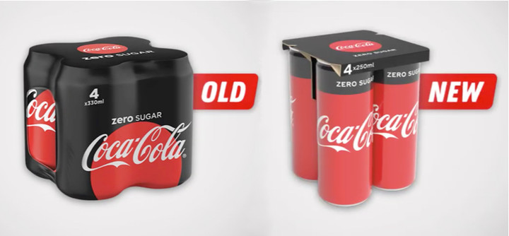 Coca Cola nuovo packaging