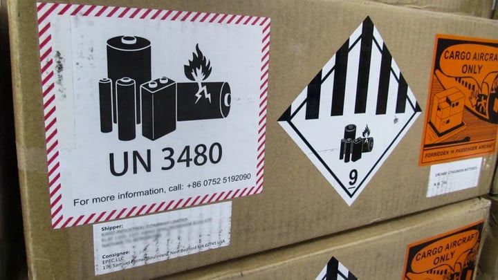 5 lithium battery shipping label